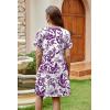 image:imageWIHOLL Summer Dresses for Women Casual Tshirt Boho Dress Wedding Guest Dresses Short Sleeve Fashion Beach Vacation Clothes1purple Ethnic Floral
