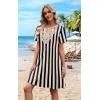 image:imageWIHOLL Summer Dresses for Women Casual Tshirt Boho Dress Wedding Guest Dresses Short Sleeve Fashion Beach Vacation Clothes2vertical Striped