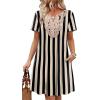 image:imageWIHOLL Summer Dresses for Women Casual Tshirt Boho Dress Wedding Guest Dresses Short Sleeve Fashion Beach Vacation Clothes2vertical Striped
