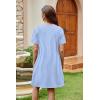image:imageWIHOLL Summer Dresses for Women Casual Tshirt Boho Dress Wedding Guest Dresses Short Sleeve Fashion Beach Vacation ClothesBlue Stripes