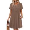 image:imageWIHOLL Summer Dresses for Women Casual Tshirt Boho Dress Wedding Guest Dresses Short Sleeve Fashion Beach Vacation ClothesCoffee