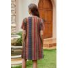 image:imageWIHOLL Summer Dresses for Women Casual Tshirt Boho Dress Wedding Guest Dresses Short Sleeve Fashion Beach Vacation ClothesColorful Ethnic Floral