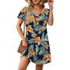 image:imageWIHOLL Summer Dresses for Women with Sleeves Midi Dress Button Down Beach Vacation Casual Dresses Fashion ClothingOrange Floral