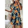 image:imageWIHOLL Summer Dresses for Women with Sleeves Midi Dress Button Down Beach Vacation Casual Dresses Fashion ClothingOrange Floral