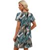 image:imageWIHOLL Summer Dresses for Women with Sleeves Midi Dress Button Down Beach Vacation Casual Dresses Fashion ClothingTropical Leaves