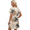 image:imageWIHOLL Summer Dresses for Women with Sleeves Midi Dress Button Down Beach Vacation Casual Dresses Fashion ClothingTropical Palms