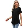 image:imageWIHOLL Summer Tops for Women 2026 Trendy Short Sleeve Shirts Crew Neck Tops Curved Hem Fashion ClothingBlack
