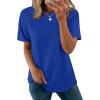 image:imageWIHOLL Summer Tops for Women 2026 Trendy Short Sleeve Shirts Crew Neck Tops Curved Hem Fashion ClothingBlue