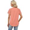 image:imageWIHOLL Summer Tops for Women 2026 Trendy Short Sleeve Shirts Crew Neck Tops Curved Hem Fashion ClothingCoral