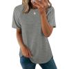 image:imageWIHOLL Summer Tops for Women 2026 Trendy Short Sleeve Shirts Crew Neck Tops Curved Hem Fashion ClothingGray