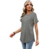image:imageWIHOLL Summer Tops for Women 2026 Trendy Short Sleeve Shirts Crew Neck Tops Curved Hem Fashion ClothingGray