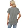 image:imageWIHOLL Summer Tops for Women 2026 Trendy Short Sleeve Shirts Crew Neck Tops Curved Hem Fashion ClothingGray