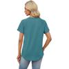 image:imageWIHOLL Summer Tops for Women 2026 Trendy Short Sleeve Shirts Crew Neck Tops Curved Hem Fashion ClothingGreen