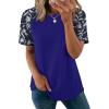 image:imageWIHOLL Summer Tops for Women 2026 Trendy Short Sleeve Shirts Crew Neck Tops Curved Hem Fashion ClothingPrint1