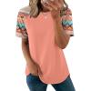 image:imageWIHOLL Summer Tops for Women 2026 Trendy Short Sleeve Shirts Crew Neck Tops Curved Hem Fashion ClothingPrint2