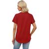 image:imageWIHOLL Summer Tops for Women 2026 Trendy Short Sleeve Shirts Crew Neck Tops Curved Hem Fashion ClothingRed