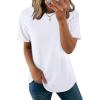 image:imageWIHOLL Summer Tops for Women 2026 Trendy Short Sleeve Shirts Crew Neck Tops Curved Hem Fashion ClothingWhite