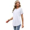 image:imageWIHOLL Summer Tops for Women 2026 Trendy Short Sleeve Shirts Crew Neck Tops Curved Hem Fashion ClothingWhite