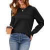image:imageWIHOLL Sweaters for Women Crewneck Crochet Tops Long Sleeve 2025 Fall Winter Outfits Fashion ClothingBlack