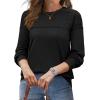 image:imageWIHOLL Sweaters for Women Crewneck Crochet Tops Long Sleeve 2025 Fall Winter Outfits Fashion ClothingBlack