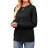 image:imageWIHOLL Sweaters for Women Crewneck Crochet Tops Long Sleeve 2025 Fall Winter Outfits Fashion ClothingBlack