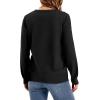 image:imageWIHOLL Sweaters for Women Crewneck Crochet Tops Long Sleeve 2025 Fall Winter Outfits Fashion ClothingBlack
