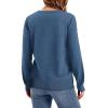 image:imageWIHOLL Sweaters for Women Crewneck Crochet Tops Long Sleeve 2025 Fall Winter Outfits Fashion ClothingBlue