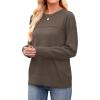 image:imageWIHOLL Sweaters for Women Crewneck Crochet Tops Long Sleeve 2025 Fall Winter Outfits Fashion ClothingCoffee