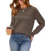 image:imageWIHOLL Sweaters for Women Crewneck Crochet Tops Long Sleeve 2025 Fall Winter Outfits Fashion ClothingCoffee