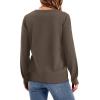 image:imageWIHOLL Sweaters for Women Crewneck Crochet Tops Long Sleeve 2025 Fall Winter Outfits Fashion ClothingCoffee