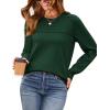 image:imageWIHOLL Sweaters for Women Crewneck Crochet Tops Long Sleeve 2025 Fall Winter Outfits Fashion ClothingGreen