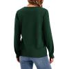 image:imageWIHOLL Sweaters for Women Crewneck Crochet Tops Long Sleeve 2025 Fall Winter Outfits Fashion ClothingGreen