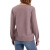 image:imageWIHOLL Sweaters for Women Crewneck Crochet Tops Long Sleeve 2025 Fall Winter Outfits Fashion ClothingLight Brown