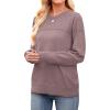 image:imageWIHOLL Sweaters for Women Crewneck Crochet Tops Long Sleeve 2025 Fall Winter Outfits Fashion ClothingLight Brown