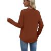 image:imageWIHOLL Sweatshirt for Women Crewneck Long Sleeve Shirts Curved Hem Lightweight Sweaters Fall Clothes 2025Caramel