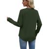 image:imageWIHOLL Sweatshirt for Women Crewneck Long Sleeve Shirts Curved Hem Lightweight Sweaters Fall Clothes 2025Green