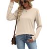 image:imageWIHOLL Sweatshirt for Women Crewneck Long Sleeve Shirts Curved Hem Lightweight Sweaters Fall Clothes 2025Khaki