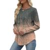 image:imageWIHOLL Sweatshirt for Women Crewneck Long Sleeve Shirts Curved Hem Lightweight Sweaters Fall Clothes 2025Pattern Brown