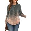 image:imageWIHOLL Sweatshirt for Women Crewneck Long Sleeve Shirts Curved Hem Lightweight Sweaters Fall Clothes 2025Pattern Brown