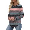image:imageWIHOLL Sweatshirt for Women Crewneck Long Sleeve Shirts Curved Hem Lightweight Sweaters Fall Clothes 2025Pattern Striped