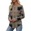 image:imageWIHOLL Sweatshirt for Women Crewneck Long Sleeve Shirts Curved Hem Lightweight Sweaters Fall Clothes 2025Plaid Coffee