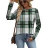 image:imageWIHOLL Sweatshirt for Women Crewneck Long Sleeve Shirts Curved Hem Lightweight Sweaters Fall Clothes 2025Plaid Green