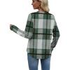 image:imageWIHOLL Sweatshirt for Women Crewneck Long Sleeve Shirts Curved Hem Lightweight Sweaters Fall Clothes 2025Plaid Green