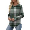 image:imageWIHOLL Sweatshirt for Women Crewneck Long Sleeve Shirts Curved Hem Lightweight Sweaters Fall Clothes 2025Plaid Green