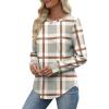 image:imageWIHOLL Sweatshirt for Women Crewneck Long Sleeve Shirts Curved Hem Lightweight Sweaters Fall Clothes 2025Plaid Khaki