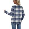 image:imageWIHOLL Sweatshirt for Women Crewneck Long Sleeve Shirts Curved Hem Lightweight Sweaters Fall Clothes 2025Plaid Navy