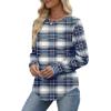 image:imageWIHOLL Sweatshirt for Women Crewneck Long Sleeve Shirts Curved Hem Lightweight Sweaters Fall Clothes 2025Plaid Navy