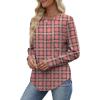 image:imageWIHOLL Sweatshirt for Women Crewneck Long Sleeve Shirts Curved Hem Lightweight Sweaters Fall Clothes 2025Plaid Pink