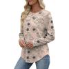 image:imageWIHOLL Sweatshirt for Women Crewneck Long Sleeve Shirts Curved Hem Lightweight Sweaters Fall Clothes 2025Print Beigie