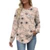 image:imageWIHOLL Sweatshirt for Women Crewneck Long Sleeve Shirts Curved Hem Lightweight Sweaters Fall Clothes 2025Print Beigie